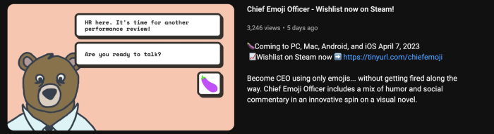 Chief Emoji Officer Youtube Trailer